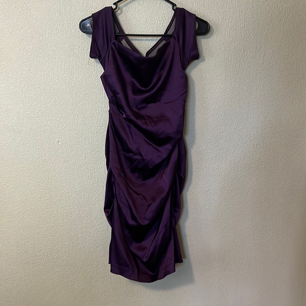Purple silk cocktail dress